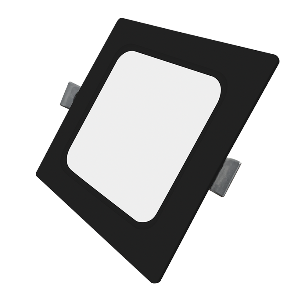 LED Einbauleuchte in Schwarz, 18 W, 230 V, IP44-geschützt, 1800 lm, Lichtfarbe einstellbar, 220x26 mm, Einbaustrahler mit Diffusor, Badezimmer Deckenleuchte