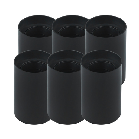 6er Set Aufbauspot für GU10- /MR16-Leuchtmittel, rund, 45° schwenkbar, schwarz.