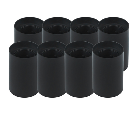 8er Set Aufbauspot für GU10- /MR16-Leuchtmittel, rund, 45° schwenkbar, schwarz.