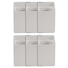 6er Set Aufbauspot für GU10- /MR16-Leuchtmittel, eckig, 45° schwenkbar, weiß.