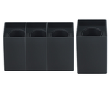 4er Set Aufbauspot für GU10- /MR16-Leuchtmittel, eckig, 45° schwenkbar, schwarz.