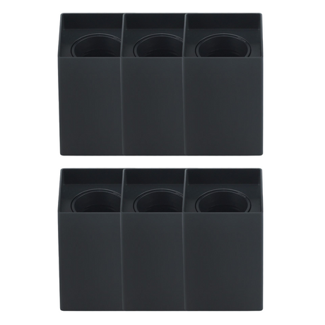 6er Set Aufbauspot für GU10- /MR16-Leuchtmittel, eckig, 45° schwenkbar, schwarz.