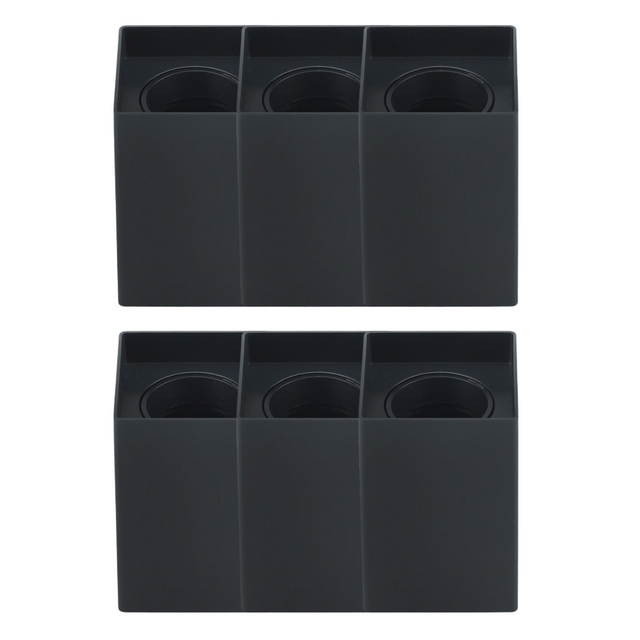 6er Set Aufbauspot für GU10- /MR16-Leuchtmittel, eckig, 45° schwenkbar, schwarz.