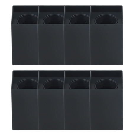 8er Set Aufbauspot für GU10- /MR16-Leuchtmittel, eckig, 45° schwenkbar, schwarz.