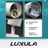 6er Pack Schwenkbarer LED Aufbauspot mit GU10 Fassung, schwarz, IP20, Aluminium.