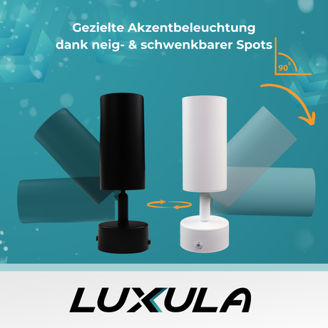 3er Pack Schwenkbarer LED Aufbauspot mit GU10 Fassung, schwarz, IP20, Aluminium.