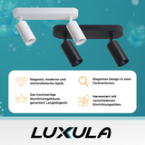3er Pack Schwenkbarer LED Aufbauspot mit GU10 Fassung, 2-flammig, weiß, IP20, Aluminium.