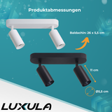 6er Pack Schwenkbarer LED Aufbauspot mit GU10 Fassung, 2-flammig, schwarz, IP20, Aluminium.