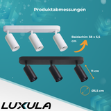 9er Pack Schwenkbarer LED Aufbauspot mit GU10 Fassung, 3-flammig, weiß, IP20, Aluminium.