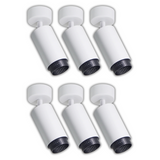 6er Pack Schwenkbarer LED Aufbauspot mit GU10 Fassung, weiß/schwarz, IP20, Aluminium.