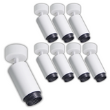 9er Pack Schwenkbarer LED Aufbauspot mit GU10 Fassung, weiß/schwarz, IP20, Aluminium.