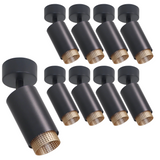9er Pack Schwenkbarer LED Aufbauspot mit GU10 Fassung, schwarz/gold, IP20, Aluminium.