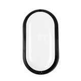 Kellerlampe in Schwarz, Ovalleuchte, 12 W, 1080 lm, Lichtfarbe einstellbar (CCT), IP54-wassergeschützt, Kabelverbinder, Wandleuchte Innen und Außen, Feuchtraumleuchte