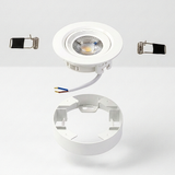 LED CCT Downlight, Ein- und Aufbaustrahler, schwenkbar, in Weiß, dimmbar, 5 W, 420 lm, 60°, 3000K-4000K-6500K einstellbar