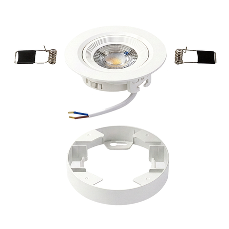 LED CCT Downlight, Ein- und Aufbaustrahler, schwenkbar, in Weiß, 5 W, 500 lm, 38°, 3000K-6500K einstellbar.