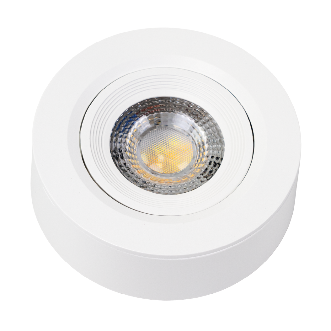 LED CCT Downlight, Ein- und Aufbaustrahler, schwenkbar, in Weiß, 5 W, 500 lm, 38°, 3000K-6500K einstellbar
