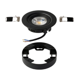 LED CCT Downlight, Ein- und Aufbaustrahler, schwenkbar, in Schwarz, dimmbar, 5 W, 420 lm, 60°, 3000K-4000K-6500K einstellbar