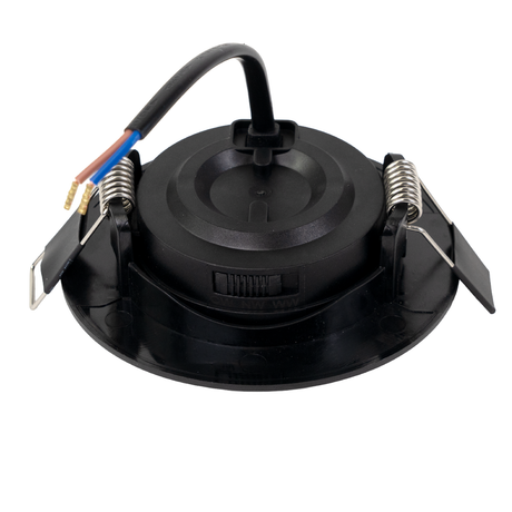 LED CCT Downlight, Ein- und Aufbaustrahler, schwenkbar, in Schwarz, dimmbar, 5 W, 420 lm, 60°, 3000K-4000K-6500K einstellbar