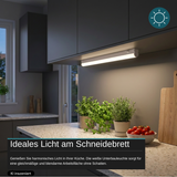 LED-Unterbauleuchte in Weiß, mit Schalter, 57 cm, 8 W, 720 lm, 4500 K (neutralweiß), erweiterbar, Küchen- und Schrankbeleuchtung