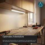 LED-Unterbauleuchte in Weiß, mit Schalter, 57 cm, 8 W, 720 lm, 4500 K (neutralweiß), erweiterbar, Küchen- und Schrankbeleuchtung