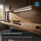 LED-Unterbauleuchte in Weiß, mit Schalter, 87 cm, 12 W, 1080 lm, 4500 K (neutralweiß), erweiterbar, Küchen- und Schrankbeleuchtung