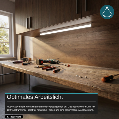 LED-Unterbauleuchte in Weiß, mit Schalter, 87 cm, 12 W, 1080 lm, 4500 K (neutralweiß), erweiterbar, Küchen- und Schrankbeleuchtung