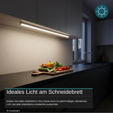 LED-Unterbauleuchte in Weiß, mit Schalter, 117 cm, 16 W, 1440 lm, 4500 K (neutralweiß), erweiterbar, Küchen- und Schrankbeleuchtung