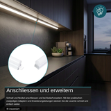 LED-Unterbauleuchte in Weiß, mit Schalter, 117 cm, 16 W, 1440 lm, 4500 K (neutralweiß), erweiterbar, Küchen- und Schrankbeleuchtung
