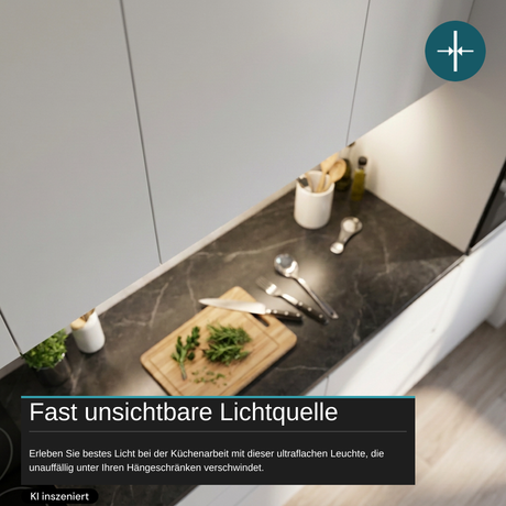 LED-Unterbauleuchte in Weiß, mit Schalter, 117 cm, 16 W, 1440 lm, 4500 K (neutralweiß), erweiterbar, Küchen- und Schrankbeleuchtung