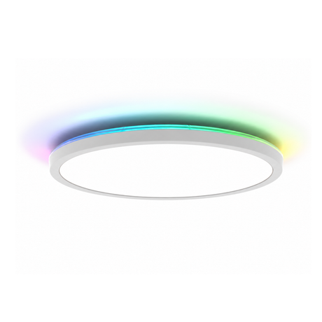 RGB Panel Up&Down, 15W, 1550lm, IP44, ø283x28mm, 3000-6500K (CCT), dimmbar, weiß.