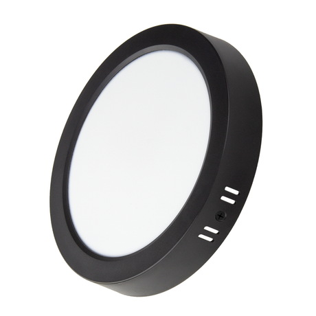 LED Aufbauleuchte in Schwarz, 12 W, 230 V, IP44-geschützt, 1200 lm, Lichtfarbe einstellbar, Ø170x34 mm, Deckenleuchte mit Diffusor, Badezimmerlampe