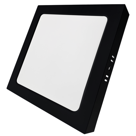 LED Aufbauleuchte in Schwarz, 18 W, 230 V, IP44-geschützt, 1800 lm, Lichtfarbe einstellbar, 227x35 mm, Deckenleuchte mit Diffusor, Badezimmerlampe