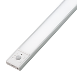 LED Schrankbeleuchtung mit Bewegungsmelder, Silberton, 40 cm, dimmbar, einstellbare Lichtfarbe, USB-aufladbar, einfache Befestigung, Unterbauleuchte