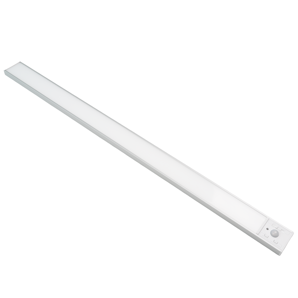 LED Schrankbeleuchtung mit Bewegungsmelder, Silberton, 60 cm, dimmbar, einstellbare Lichtfarbe, USB-aufladbar, einfache Befestigung, Unterbauleuchte