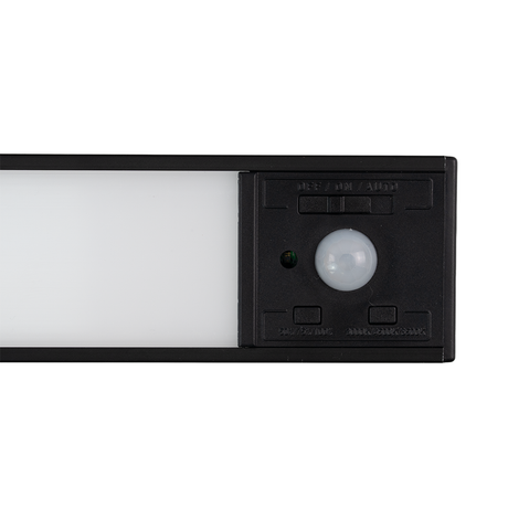 LED Schrankbeleuchtung mit Bewegungsmelder, schwarz, 30 cm, dimmbar, einstellbare Lichtfarbe, USB-aufladbar, einfache Befestigung, Unterbauleuchte