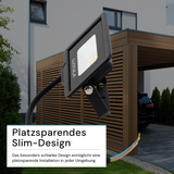 LED-Fluter, 10 W, 4000 K (neutralweiß), 1000 lm, schwarz, IP65.