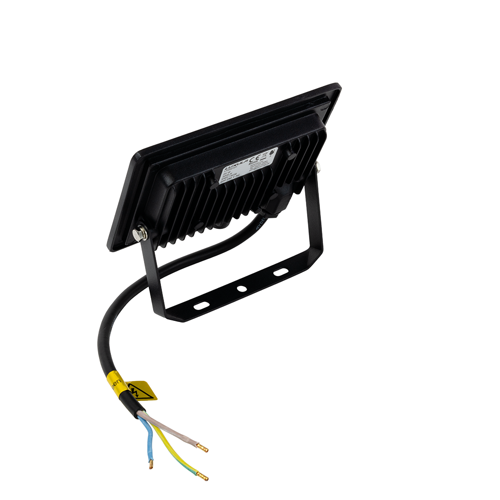 LED-Fluter, 20 W, 3000 K (warmweiß), 2000 lm, schwarz, IP65.