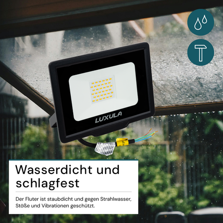 2er Pack LED-Fluter, 30 W, 4000 K (neutralweiß), 3000 lm, schwarz, IP65.