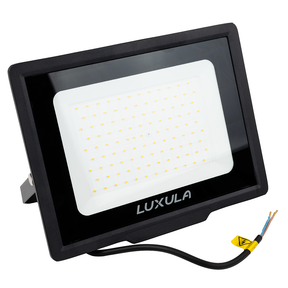 LED-Fluter, 100 W, 3000 K (warmweiß), 10000 lm, schwarz, IP65.