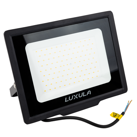 LED-Fluter, 100 W, 3000 K (warmweiß), 10000 lm, schwarz, IP65.