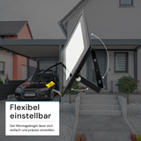 LED-Fluter, 100 W, 4000 K (neutralweiß), 10000 lm, schwarz, IP65.