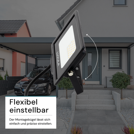 2er Pack LED-Fluter, 20 W, 4000 K (neutralweiß), 2000 lm, schwarz, IP65.
