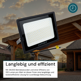 2er Pack LED-Fluter, 150 W, 4000 K (neutralweiß), 15000 lm, schwarz, IP65.