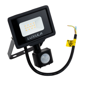 LED-Fluter mit Bewegungsmelder, 10 W, 3000 K (warmweiß), 1000 lm, schwarz, IP65.