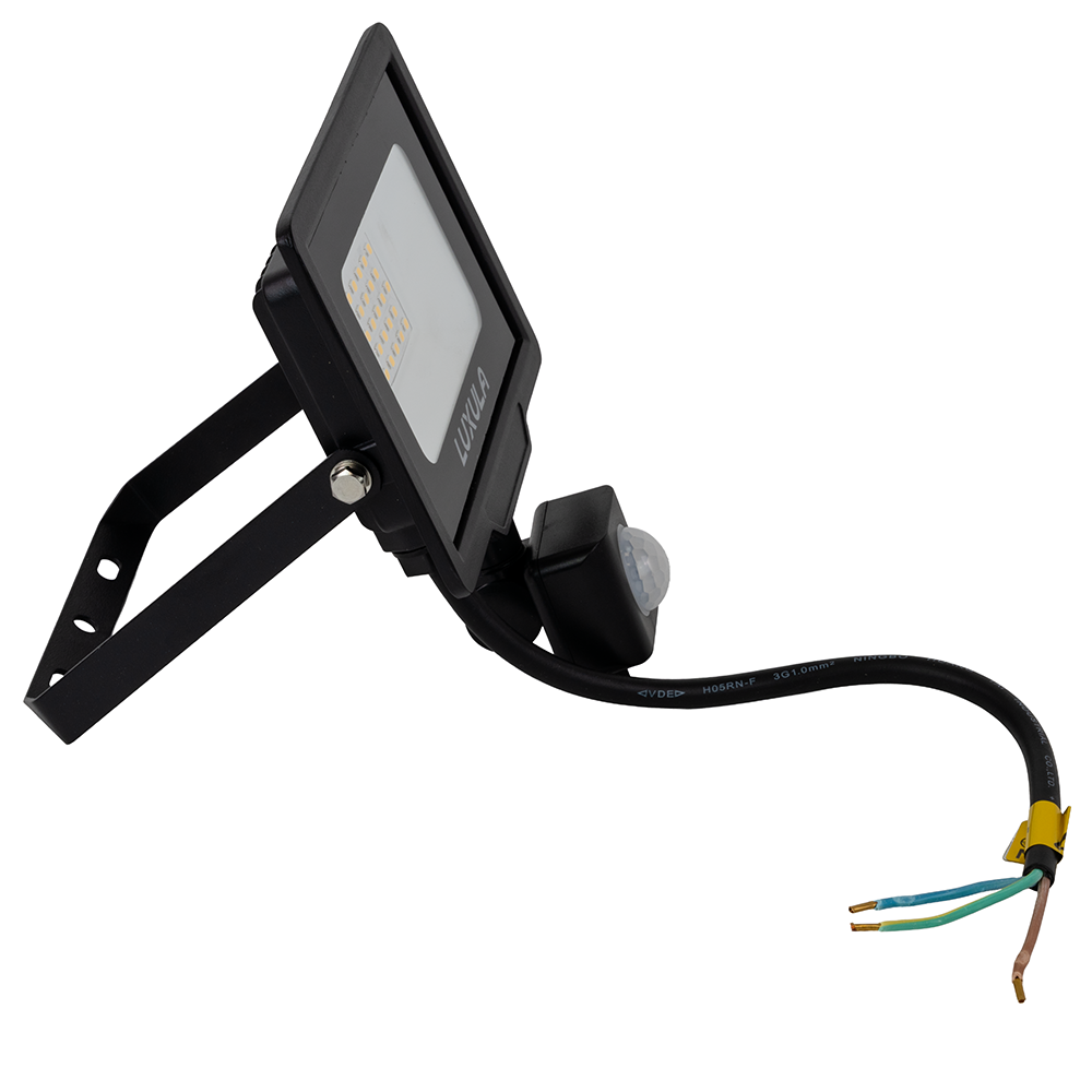 2er Pack LED-Fluter mit Bewegungsmelder, 20 W, 4000 K (neutralweiß), 2000 lm, schwarz, IP65.