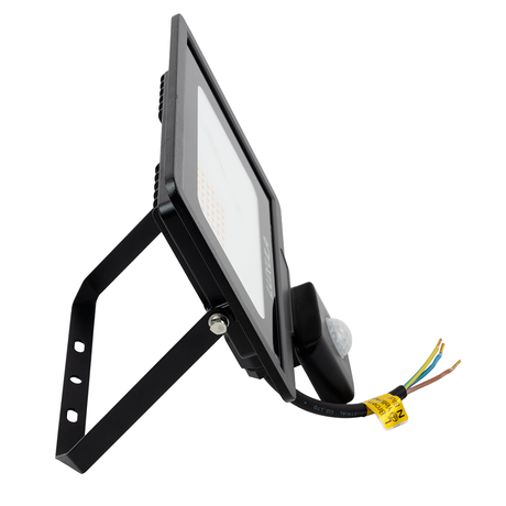 LED-Fluter mit Bewegungsmelder, 30 W, 4000 K (neutralweiß), 3000 lm, schwarz, IP65.