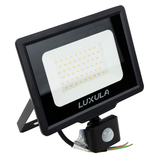 LED-Fluter mit Bewegungsmelder, 50 W, 4000 K (neutralweiß), 5000 lm, schwarz, IP65.