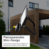 2er Pack LED-Fluter mit Bewegungsmelder, 30 W, 4000 K (neutralweiß), 3000 lm, schwarz, IP65.