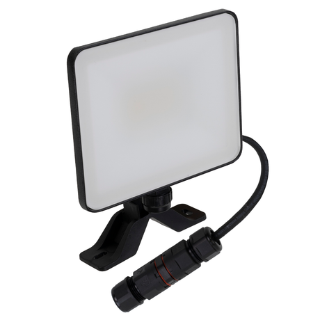 LED-Fluter, BeamPlug, 10 W, 4000 K (neutralweiß), 1200 lm, schwarz, energiesparend, verstellbare Leuchtrichtung, Plug-In Sensor Vorrichtung, IP65 Kabelverbinder, Wand- & Eckmontage