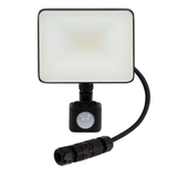 LED-Fluter, BeamPlug, 20 W, 4000 K (neutralweiß), 2400 lm, schwarz, energiesparend, verstellbare Leuchtrichtung, Plug-In Sensor Vorrichtung, IP65 Kabelverbinder, Wand- & Eckmontage